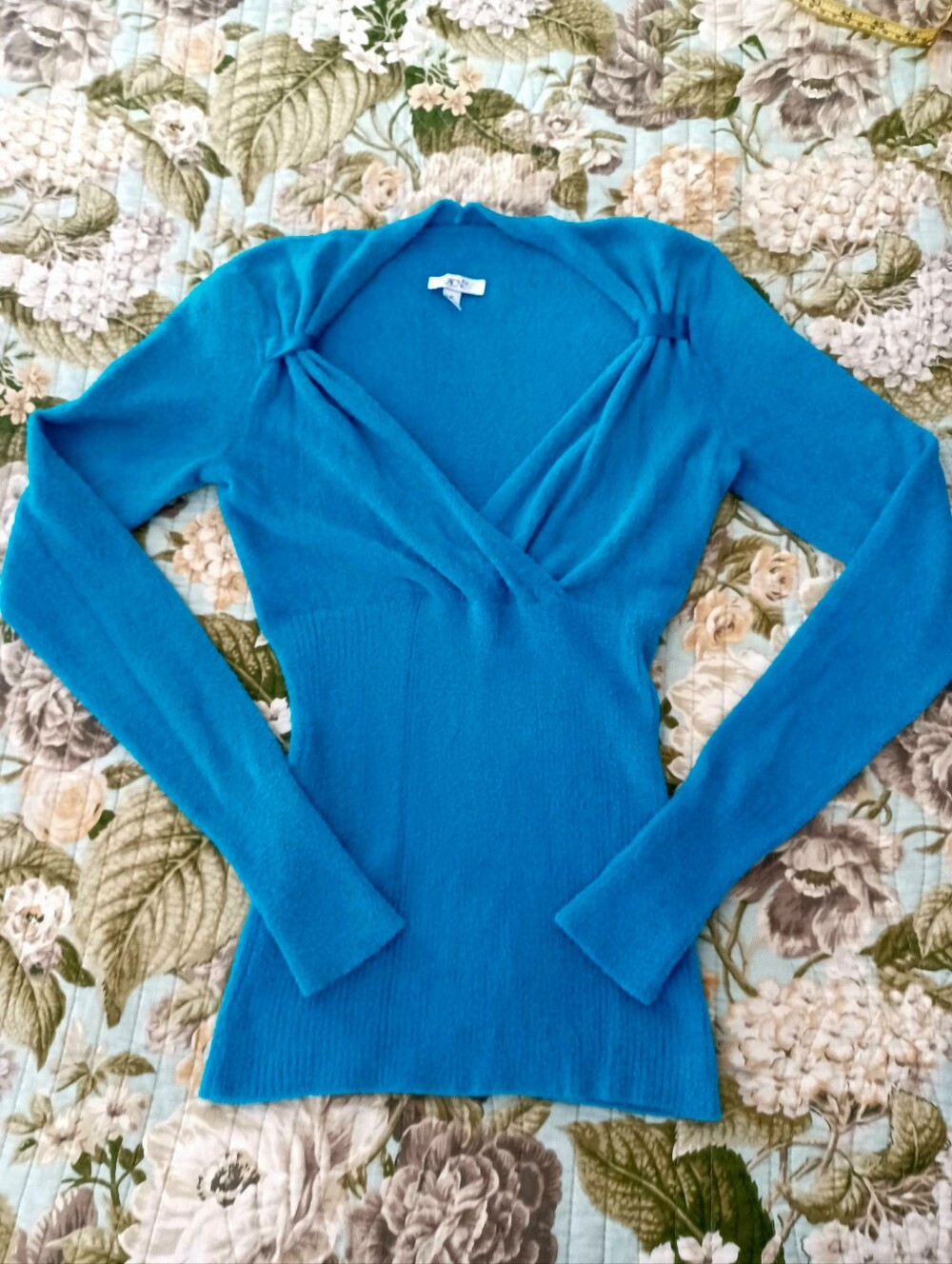 Cache Knit Wrap Sweater, Size S - Picture 2 of 13